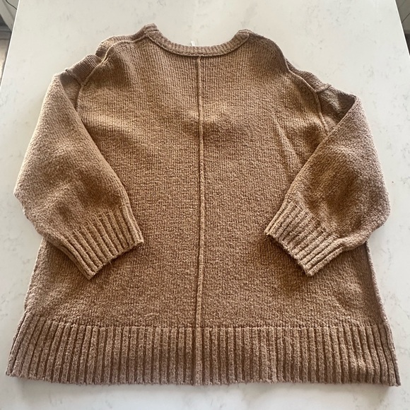 FREE PEOPLE Brookside oversized sweater tunic size large L camel tan - Picture 10 of 10